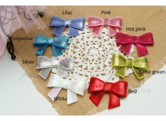 Sequin bow "Large", 7 cm, Pack of 2